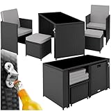 tectake Poly Rattan Sitzgruppe, 5- teiliges Lounge Gartenmöbel Set mit...