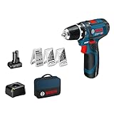 Bosch Professional 12V System Akku Bohrschrauber GSR 12V-15 (inkl. 39 tlg....
