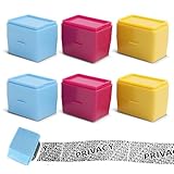 Datenschutz Rollstempel Set, 6 Stück Selbstfärbende Rollstempel in Bunt,...