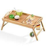 Floordirekt Betttablett, Serviertablett mit Füßen, Holztablett aus...