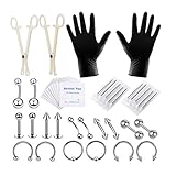 Healifty Piercing Kit Chirurgenstahl Bauch Zunge Tragus Nippel Lippe Nase...