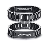 TempBeau Armband Herren Papa Geschenk : Personalisiertes Armreif Edelsathl...