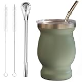 Yerba Mate Tee Set (Mate Becher), Edelstahl-Teetassen-Set mit einem...