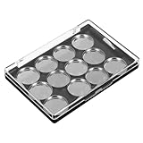 TOPPERFUN Magnetische Lidschattenpalette mit Deckel Fächer und Pinsel...
