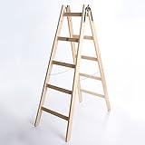 Holzleiter Standard 2x5 Stufen Zweiseitige Klappleiter Leiter...