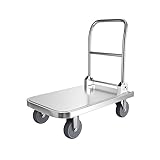 Haushalt Industrieller Klappwagen aus Edelstahl mit 6-Zoll-Rädern for...