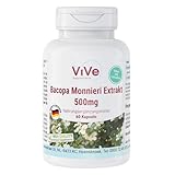 Bacopa Monnieri Extrakt 500 mg - 60 Kapseln - Standardisierter Extrakt -...