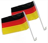 2x Autofahne Deutschland Autoflagge Fussball EM 2024 Fanartikel Auto...