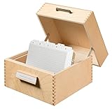 HAN 505 Karteikasten Naturholz max. Anzahl der Karten: 900, Metallstuetze,...