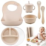 Silikon Baby Geschirrset Kindergeschirr Set Rutschfest Kinderteller mit...