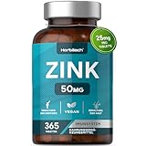 Zink Tabletten Hochdosiert | 365 Vegane Tabletten - Bis Zu 1 Jahr Vorrat |...