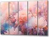 UVTECHPRINT Glasbild Wandbild Heimdekoration pastellrosa Blumen 200x110 cm...