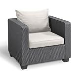 Allibert Gartenstuhl in Rattanoptik Loungesessel Outdoor Balkon Stuhl...