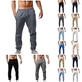 Leinenhose Herren Lang Leicht Einfarbig 2024 Sommerhose Manner Hohe Taille...