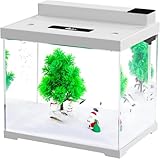 AQQA Aquarium Komplettset - 4 Farben LED Beleuchtung, Doppeltes...