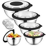 HaWare Rührschüssel 5er Set, Edelstahl Schüssel Salatschüssel Set mit...