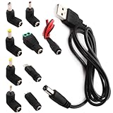 RUNCCI-YUN Universal USB auf DC 5V Stecker Kabel,9 in 1 USB A auf...