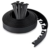 Flexible Rasenkante Kunststoff (10 m, schwarz) mit 30 Erdanker - Höhe 50...