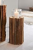 Windlichtsäule Rustikal aus recyceltem Holz, 41 cm hoch, Dekosäule,...