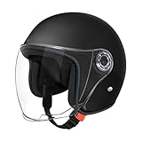 Raypontia Motorradhelme, Roller Helm Jethelm Mit Visier, Mopedhelm...