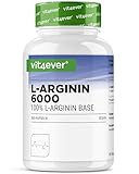 L-Arginin - 365 vegane Kapseln - Premium: 4500 mg 100% reines L-Arginin pro...