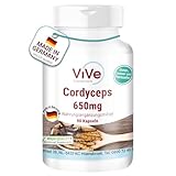 Cordyceps 650 mg - 90 Kapseln - vegan - Pilzpulver aus dem Mycel -...
