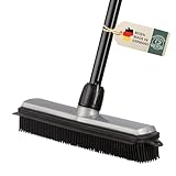 Gummibesen mit Stiel, Besen mit Gummiborsten und Teleskopstiel, Kehrset,...