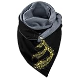 Blau Dreieckstuch Damen Weihnachtsschal Schwarz Schal Damen Winter Halstuch...