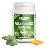 Vitamin B2, hochdosiert, 250mg - 180 Tabletten, vegan. Riboflavin –...