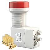 AB Quad LNB (Red Edition) 4 Teilnehmer für Satelliten Schüssel Antenne,...
