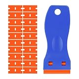 BAVALIN Blau Mini Kunststoff Schaber Set - 1 Stück Plastikschaber mit 20...