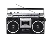 Silva Schneider PCR 1980 BT Tragbarer Retro-Kassettenrecorder mit Bluetooth...