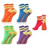 Newofview 5 Paar Anti Rutsch Socken für Frauen,Rutschfeste Yoga Socken...