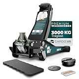 CargoVA Wagenheber 3T hydraulisch | Flacher Wagenheber mit 75-505mm...