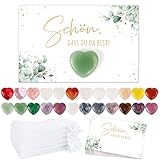 BOFUNX 24 Set Steine Gastgeschenke, Herz Steine + Schön dass du da bist...
