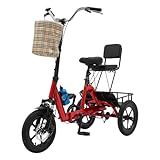 Wiyuer 3 Räder Faltbares Premium Abnehmbaren 14 Zoll Radfahren Tricycle...