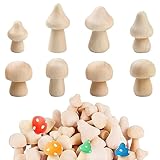 Asaisimg 40 Stück unlackierte Holzpilze, lackierbar, natürliche...