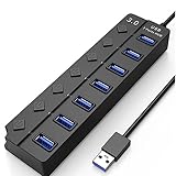 BOLAXHCA 1 Stück Switch Hub3.0 Splitter Hub Port Expander Schwarz USB...