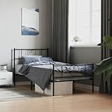 Rantry Bettgestell Bettrahmen Metallbett mit Kopf- & Fußteil...
