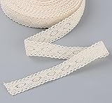 15M Vintage Spitzenband Borte Beige aus Baumwolle Absofine Dekoband...