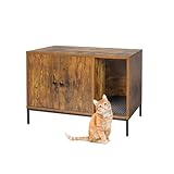 Relaxdays Katzenschrank für Katzentoilette, mit Katzenklomatte, mit...