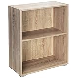 Casaria® Bücherregal 77x60x28cm Eiche Holz 2 Fächer Boden...