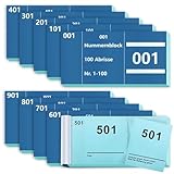 10 Stück Nummernblöcke 1000 Bons Garderobenmarken Blau Lose Tombola...