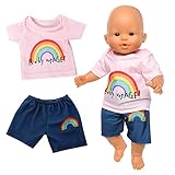 Miunana Puppenkleidung Outfits für Baby Puppen, Sommer Kleidung für 35-43...