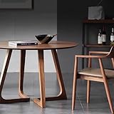 Mid Century Moderner runder Esstisch – Massivholz-Säulentisch für...