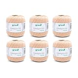 Gründl Wolle Häkelgarn 100 aus 100 % Baumwolle, 6 x 100 g Knäuel,...