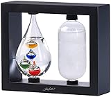 Carlo Milano Wetterglas: 2in1-Galileo-Thermometer & Sturmglas mit elegantem...