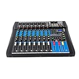 8 Kanal Audio Mixer, Professionelles 8 Kanal Stereo Sound Mischpult Sound...
