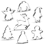 Groß Weihnachten Ausstechformen Set - 7 Stück - Weihnachtsmann, Rentier,...