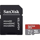 SanDisk Ultra 16 GB microSDHC Memory Card + SD Adapter with A1 App...